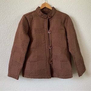 Analogy Chocolate Brown Quilted Jacket, Sz L